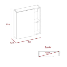 Gabinete de Baño Delhi, Blanco, con Puerta Espejo y Varios Entrepaños X2