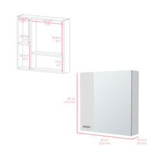 Gabinete de Baño Depp, Blanco, con Puerta Espejo Biselado y Dos Entrepaños ZF