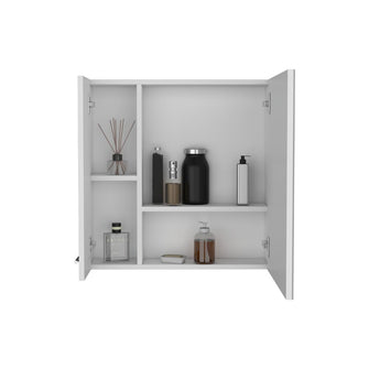 Gabinete de Baño Depp, Blanco, con Puerta Espejo Biselado y Dos Entrepaños ZF