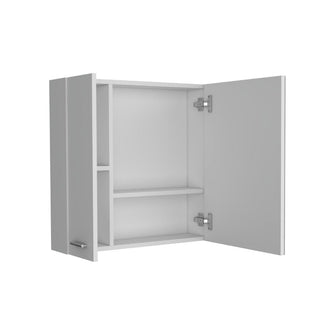 Gabinete de Baño Depp, Blanco, con Puerta Espejo Biselado y Dos Entrepaños ZF