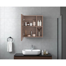 Gabinete de Baño Labell, Avellana, con Puerta Espejo y Entrepaños X2