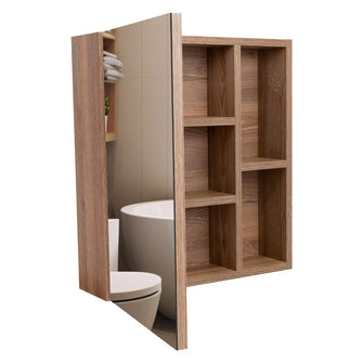 Gabinete de Baño Labell, Miel, con Puerta Espejo y Entrepaños    ZF