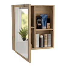 Gabinete de Baño Luma, Café Claro, con Puerta Espejo y Dos Entrepaños Para Ubicar Múltiples Objetos ZF