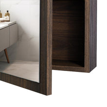 Gabinete de Baño Luma, Nogal Europeo, con Puerta Espejo y Entrepaños Para Ubicar Múltiples Objetos