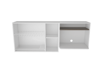 Gabinete Superior Viltex, Avellana y Blanco, Incluye Locero y Portavasos