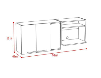 Gabinete Superior Viltex, Milan y Blanco, Incluye Locero y Portavasos