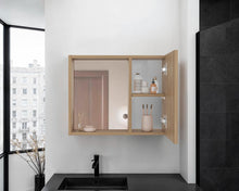 Gabinete de Baño Alessi, Fresno Europeo, con especio para guardar objetos de aseo personal