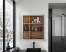 Gabinete de Baño Berkel, Fresno Europeo, con especio para guardar objetos de aseo personal