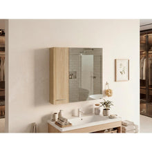 Gabinete de Baño Apolis, Fresno Europeo, con Puerta Espejo y Dos Entrepaños Para Ubicar Múltiples Objetos X2