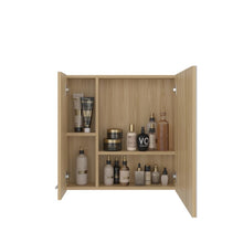Gabinete de Baño Apolis, Fresno Europeo, con Puerta Espejo y Dos Entrepaños Para Ubicar Múltiples Objetos X2
