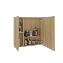 Gabinete de Baño Apolis, Fresno Europeo, con Puerta Espejo y Dos Entrepaños Para Ubicar Múltiples Objetos X2