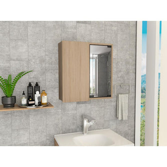 Gabinete de Baño Deneb, Beige, Incluye Puerta Espejo y Múltiple Superficies