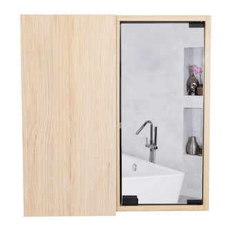 Gabinete de Baño Deneb, Beige, Incluye Puerta Espejo y Múltiple Superficies X2