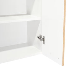 Gabinete Superior Vega, Blanco y Biege, incluye entrepaño móvil central y dos puertas de vidrio