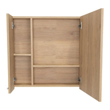 Gabinete de Baño Barents, Beige, con Espejo Biselado de Buen Tamaño y Varios Entrepaños X2