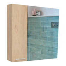 Gabinete de Baño Barents, Beige, con Espejo Biselado de Buen Tamaño y Varios Entrepaños