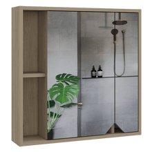 Gabinete de Baño Nyasa, Beige, Incluye Espejo y Entrepaños Para Guardar Objetos de Aseo Personal