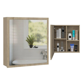 Gabinete de Baño Luma, Beige, con Puerta Espejo y Dos Entrepaños Para Ubicar Múltiples Objetos X2