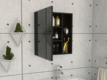 Gabinete de Baño Labell, Wengue, con Puerta Espejo y Entrepaños ZF