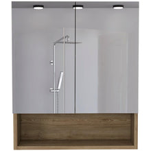 Gabinete de Baño Wanda, Miel, con dos puertas y tres entrepaños X2