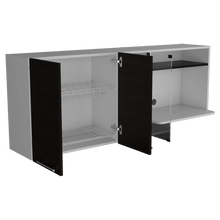 Gabinete Superior Viltex, Wengue y Blanco, Incluye Locero y Portavasos