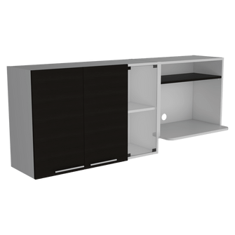 Gabinete Superior Viltex, Wengue y Blanco, Incluye Locero y Portavasos