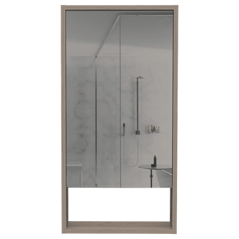 Gabinete de Baño Merín, Humo, con Espejo y Tres Entrepaños   X2