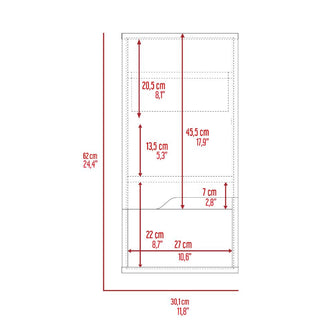 Gabinete de Baño Apolis, Plata Oscuro y Fresno, con Espacio Para Guardar Objetos de Aseo Personal