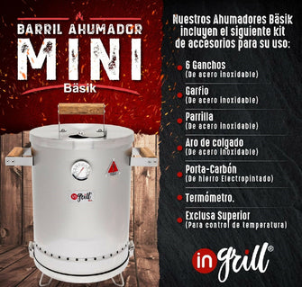 Ahumador y Barril Asador MINI 8 Libras