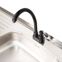 Gabinete Inferior Cantabria, Kronos Blanco y Fresno Europeo, con dos Puertas Abatibles- Mesón derecho y Grifería ZF