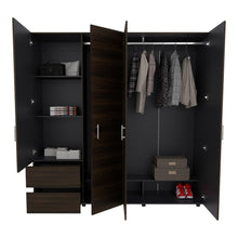 Closet Light 200, Nogal y Wengue, con amplios espacios de almacenamiento