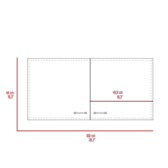 Gabinete Superior Cantabria, Blanco Perla y Gris, con Dos Puertas Batientes ZF