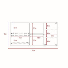 Gabinete Superior Dursley, Blanco Duqueza, con una puerta batiente y una puerta de vidrio