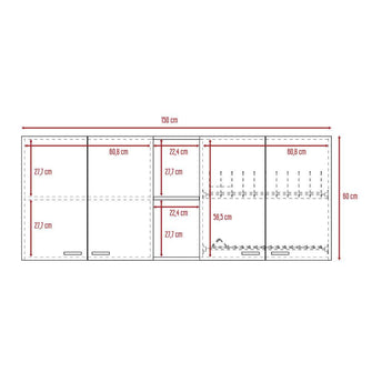 Gabinete Superior Estrella, Wengue, con cuatro puertas batientes ZF