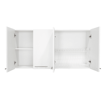 Gabinete Superior Frello 120, Blanco Nevado, con Cuatro Puertas Batientes  ZF