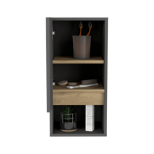 Gabinete de Baño Apolis, Plata Oscuro y Café Claro, con Espacio Para Guardar Objetos de Aseo Personal X2