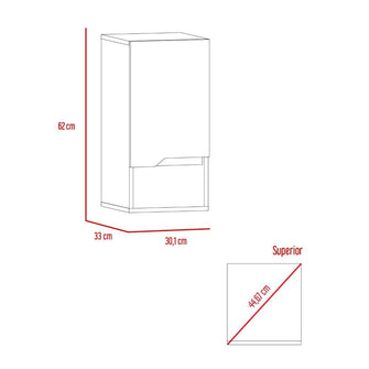 Gabinete de Baño Apolis, Plata Oscuro y Café Claro, con Espacio Para Guardar Objetos de Aseo Personal