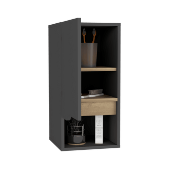 Gabinete de Baño Apolis, Plata Oscuro y Café Claro, con Espacio Para Guardar Objetos de Aseo Personal X2