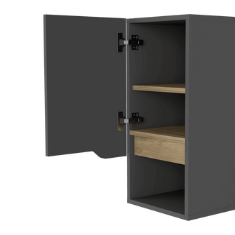 Gabinete de Baño Apolis, Plata Oscuro y Café Claro, con Espacio Para Guardar Objetos de Aseo Personal X2