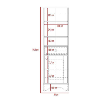 Gabinete de Baño Aqua 2, Blanco Perla y Café Claro, con Variedad De Entrepaños