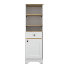 Set de 2 Gabinetes de Baño Aqua 2, Blanco Perla y Café Claro, con Variedad de Entrepaños