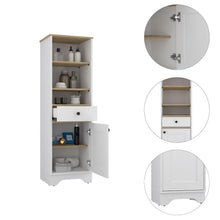 Set de 2 Gabinetes de Baño Aqua 2, Blanco Perla y Café Claro, con Variedad de Entrepaños