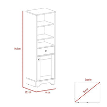 Set de 2 Gabinetes de Baño Aqua 2, Blanco Perla y Café Claro, con Variedad de Entrepaños