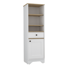 Gabinete de Baño Aqua 2, Blanco Perla y Café Claro, con Variedad De Entrepaños