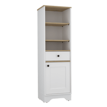 Set de 2 Gabinetes de Baño Aqua 2, Blanco Perla y Café Claro, con Variedad de Entrepaños