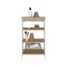 Gabinete de Baño Aqua 3 Pequeño, Blanco Vainilla y Café Claro, Con Variedad De Entrepaños X2