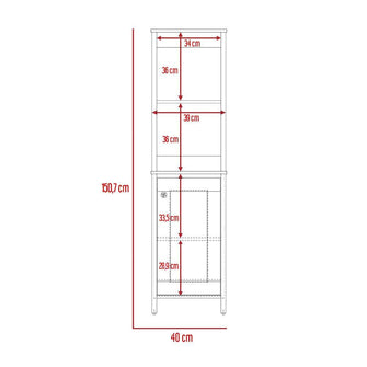 Gabinete de Baño Aqua 1, Blanco Vainilla y Café Claro, Con Variedad De Entrepaños X2