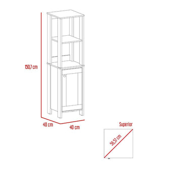 Gabinete de Baño Aqua 1, Blanco Vainilla y Café Claro, Con Variedad De Entrepaños X2