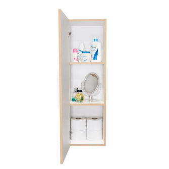 Gabinete de Baño Picasso, Blanco y Café Claro, con Espacio Para Guardar Objetos de Aseo   X2