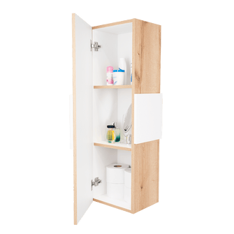 Gabinete de Baño Picasso, Blanco y Café Claro, con Espacio Para Guardar Objetos de Aseo  ZF